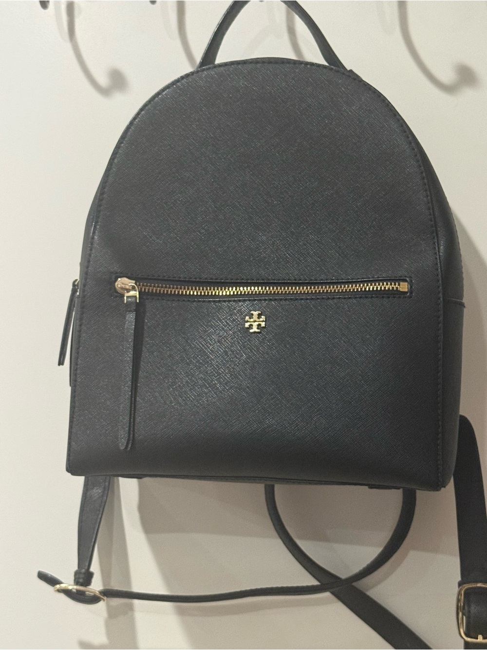 Tory Burch Black Leather Mini Backpack with Gold Hardware - Picture 2 of 6